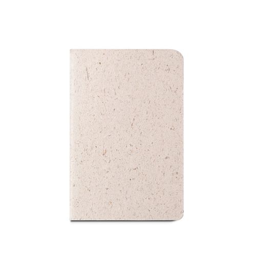 ORGANIC SOFT. A6 notepad with flexible cover made from organic elephant matter (80%)