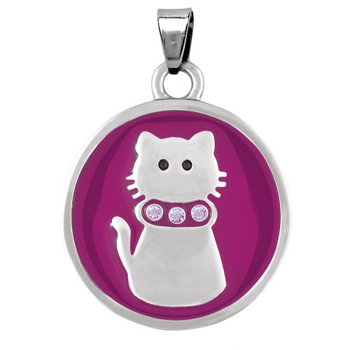 PENDENTE ACCIAIO GATTO VIOLA - 24.5 mm PENDENTE ACCIAIO GATTO VIOLA - 24.5 mm