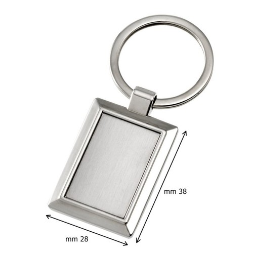 KEYCHAIN WITH RECTANGULAR SHINY PLATE