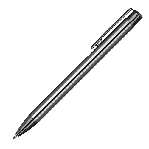 Aluminium push pen, shiny metalic