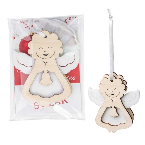 Wood-felt tag - Angels in promotional bag