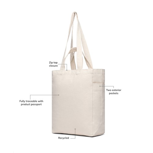 VINGA Hilo AWARE™ recycled canvas zip tote VINGA Hilo AWARE™ recycled canvas zip tote