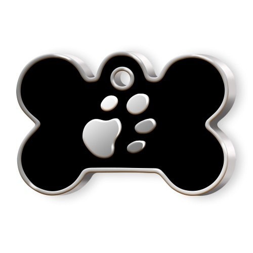 PET TAG BIG BLACK BONE WITH PAW