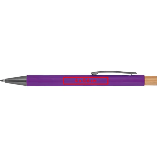 pen made from recycled aluminium with bamboo pusher pen made from recycled aluminium with bamboo pusher