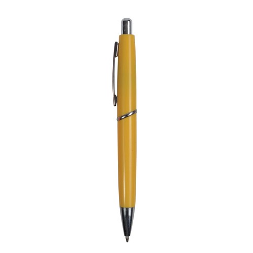 ABS plastic snap pen with coloured barrel and metal clip, jumbo refill
