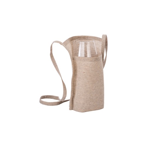 Tasting glass holder in recycled cotton 150g/m2, with 90 cm string. Tasting glass holder in recycled cotton 150g/m2, with 90 cm string.
