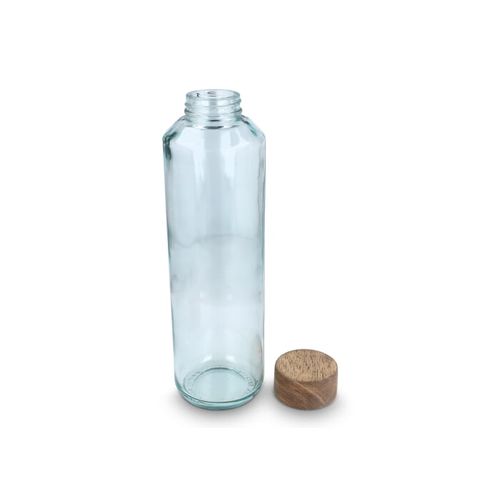 Bouteille d'eau en verre recyclé InSideOut ReuuZ avec bouchon en bois 650 ml Bouteille d'eau en verre recyclé InSideOut ReuuZ avec bouchon en bois 650 ml