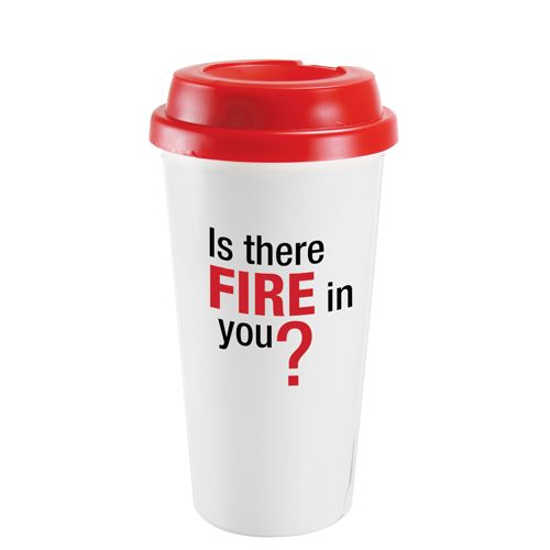 Tasse à café à emporter en plastique à double paroi (455ml/16oz) **