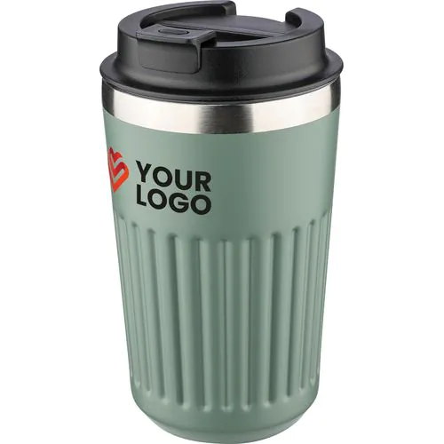 Tazza termica da viaggio in acciaio inox riciclato doppia parete 400 ml Chiara Tazza termica da viaggio in acciaio inox riciclato doppia parete 400 ml Chiara