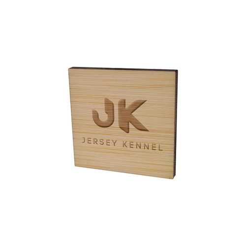 Badge Bamboo Carré 40mm, Magnet, Gravure laser