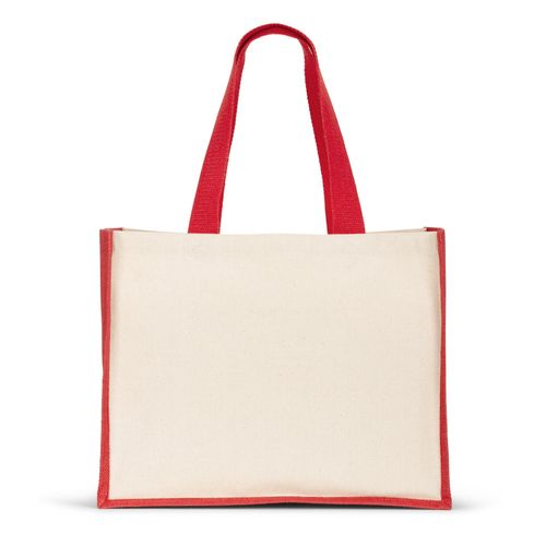 HELSINQUE COLOUR. Canvas tas (320 g/m²), met bodem en zijkanten van gelamineerd jute (350 g/m²) in kleuren HELSINQUE COLOUR. Canvas tas (320 g/m²), met bodem en zijkanten van gelamineerd jute (350 g/m²) in kleuren