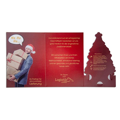 Carte de sapin de Noël - Avec marquage digital