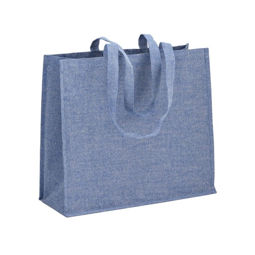 120 g/m2 recycled cotton shopper with PP inner coating, long handles and gusset 120 g/m2 recycled cotton shopper with PP inner coating, long handles and gusset