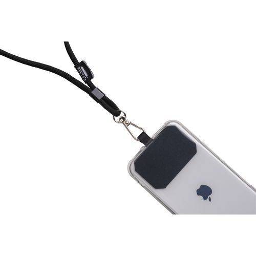 Cordon pour badge/téléphone portable en RPET avec étiquette à personnaliser