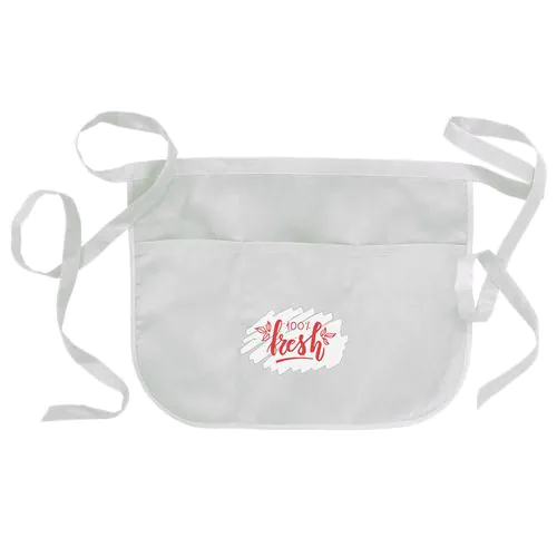 20% cotton/80% polyester (180 g/m2) bartender apron with 3 front pockets, 49 x 34 cm 20% cotton/80% polyester (180 g/m2) bartender apron with 3 front pockets, 49 x 34 cm