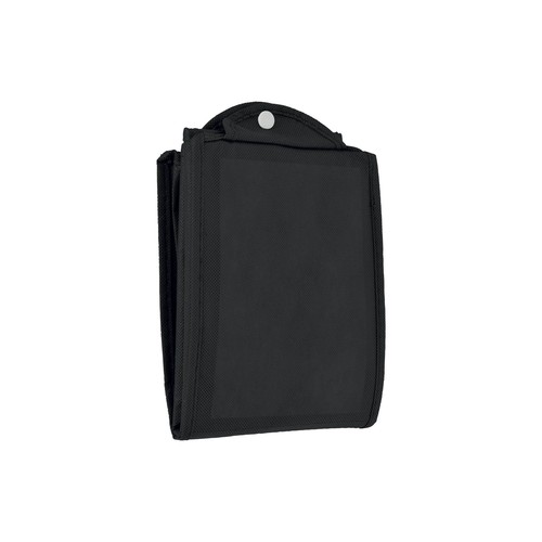 Stitched 80 g/m2 non-woven fabric foldable shopping bag with gusset and short handles