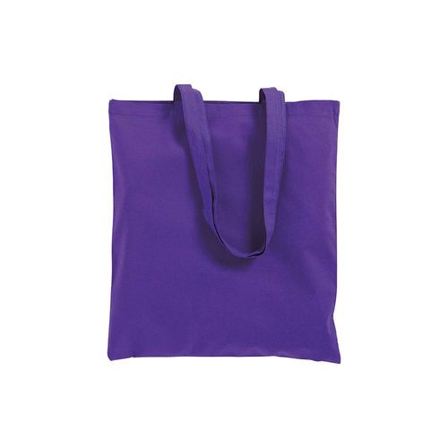 Shopper con soffietto in cotone 220 g/m2, manici lunghi