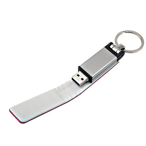 USB RED LEATHER 22x105 mm