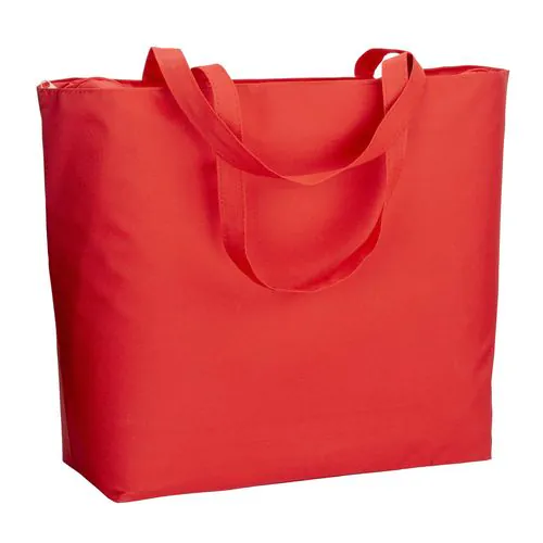 300D polyester beach bag with long handles and zip closure 300D polyester beach bag with long handles and zip closure