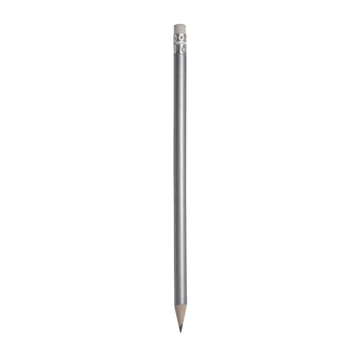 Wooden pencil with graphite lead, cylindrical cross-section and white rubber, sharpened Wooden pencil with graphite lead, cylindrical cross-section and white rubber, sharpened