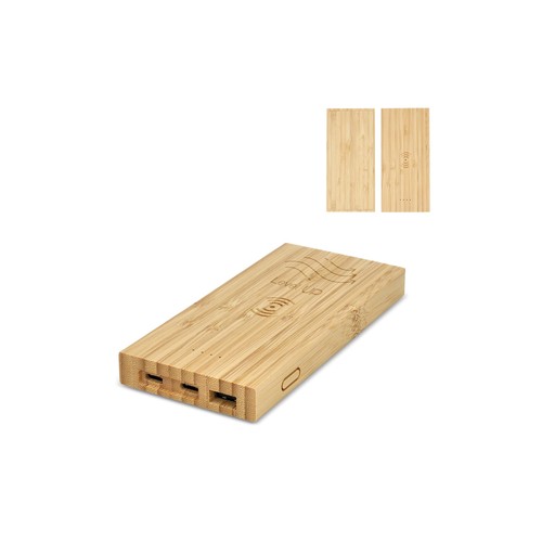 Bamboo Powerbank Wireless Charging 8000mAh