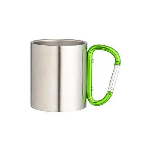 Vaso de acero con asa de mosquetón de aluminio, 200 ml Vaso de acero con asa de mosquetón de aluminio, 200 ml