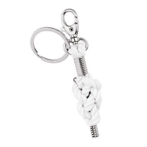 PORTE-CLES COEUR/CORDONNET BLANC