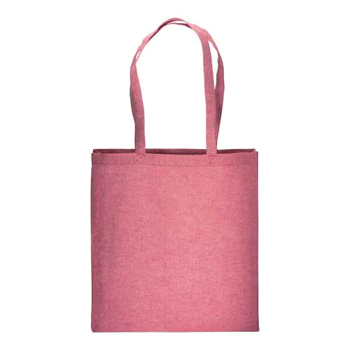 150 g/m2 recycled cotton shopping bag, melange effect, long handles and gusset