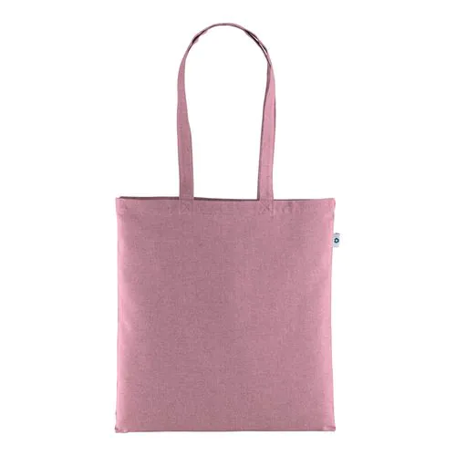 Shopper en coton recyclé 190 g/m2, anses longues, 38 X 42 cm Shopper en coton recyclé 190 g/m2, anses longues, 38 X 42 cm