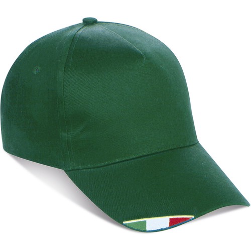 5 PANEL CAP IN 100% COTTON WITH ITALIAN FLAG 5 PANEL CAP IN 100% COTTON WITH ITALIAN FLAG