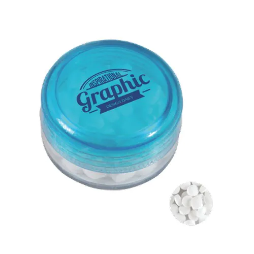 Boîte plastique ronde avec extra fort - bonbons `triangle`