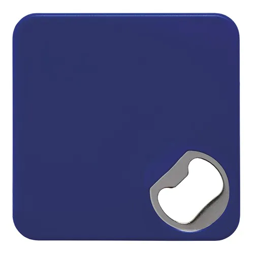 COASTER WITH BOTTLE OPENER IN PLASTIC AND METAL