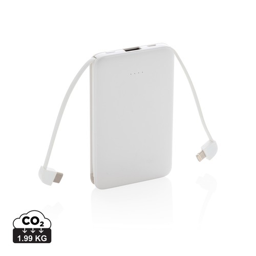 Batterie de secours 5000 mAh avec câbles intégrés Batterie de secours 5000 mAh avec câbles intégrés