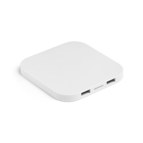 CAROLINE. Superfast 15W wireless charger with HUB 2 USB-A ports in recycled ABS (100% rABS) CAROLINE. Superfast 15W wireless charger with HUB 2 USB-A ports in recycled ABS (100% rABS)