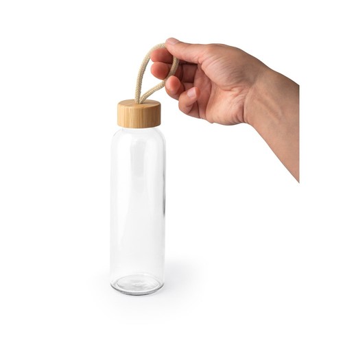 CROSBY. Butelka szklana z bambusową pokrywką, 520 ml