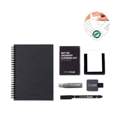 STARTER KIT INFINITEBOOK A5 PLANNER TEXTURE. Kit comprising "Infinitebook" with hard cover, 1 cleaning kit, 1 marker and 1 ballpoint holder STARTER KIT INFINITEBOOK A5 PLANNER TEXTURE. Kit comprising "Infinitebook" with hard cover, 1 cleaning kit, 1 marker and 1 ballpoint holder