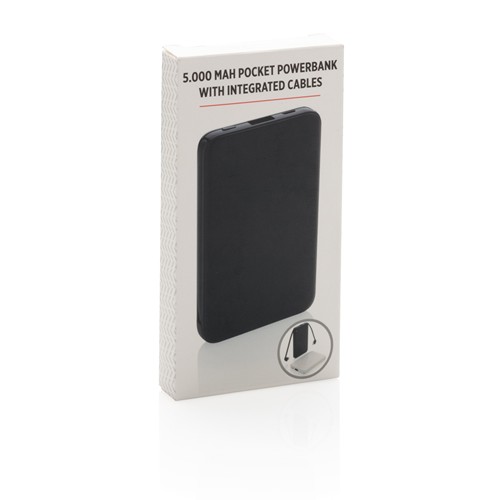 5.000 mAh Powerbank mit integriertem Kabel 5.000 mAh Powerbank mit integriertem Kabel
