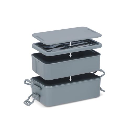 Double layer Lunch Box with Cutlery