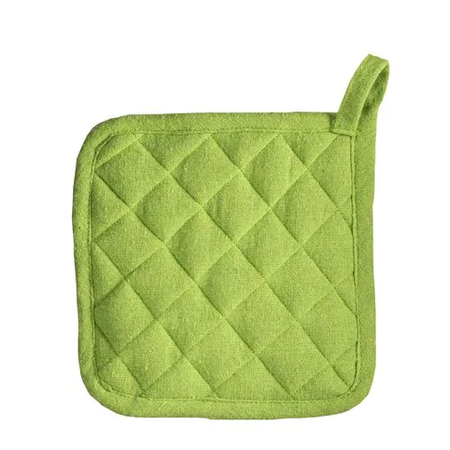 Recycled cotton kitchen pot holder with hooking loop Recycled cotton kitchen pot holder with hooking loop