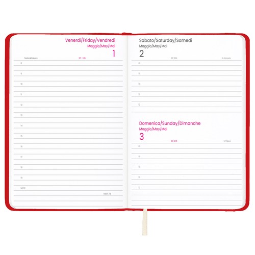 2026 daily planner with hard PU cover