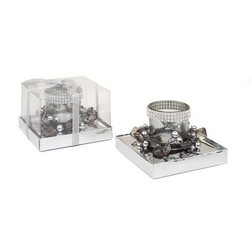 CANDLE-HOLD.GREY GLASS d=55 - h=65 mm CANDLE-HOLD.GREY GLASS d=55 - h=65 mm