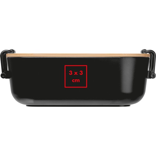 Lunchbox with bamboo lid and clamp closure. JAVIER Lunchbox with bamboo lid and clamp closure. JAVIER