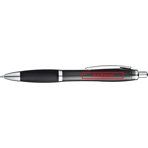 Transparent ball pen with rubber grip