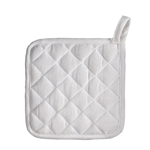 Recycled cotton kitchen pot holder  with hooking loop
