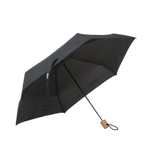 Mini parapluie en R-PET avec manche en bois Mini parapluie en R-PET avec manche en bois