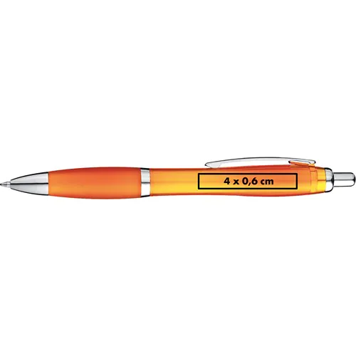 Transparent ball pen with rubber grip