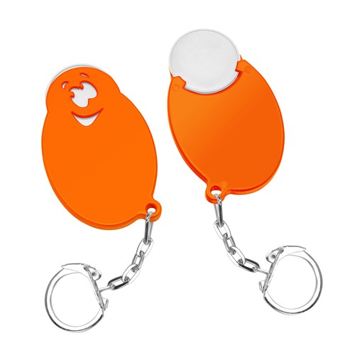Porte-clés jeton 1€ "visage"