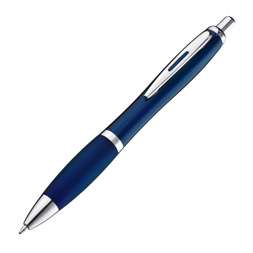Transparent ball pen with rubber grip Transparent ball pen with rubber grip