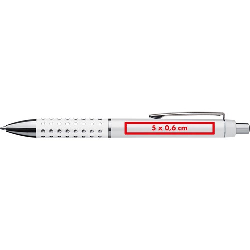 Plastic ball pen with sparkling dot grip zone
