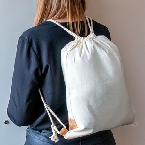 Bawełniany worek ze sznurkiem z korkowym elementem | Rontay Bawełniany worek ze sznurkiem z korkowym elementem | Rontay